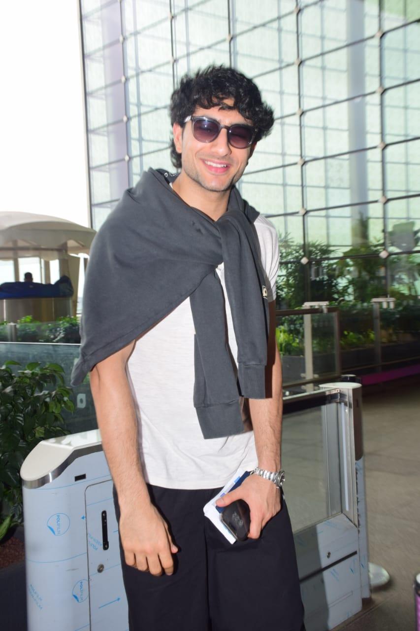 Ibrahim Ali Khan was papped at the airport today as he flew out of the city. He was dressed in comfy clothes ready for a long flight.